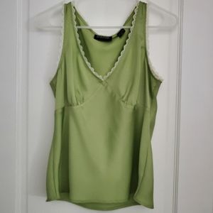 New York & Company Lace Trim Satin Tank